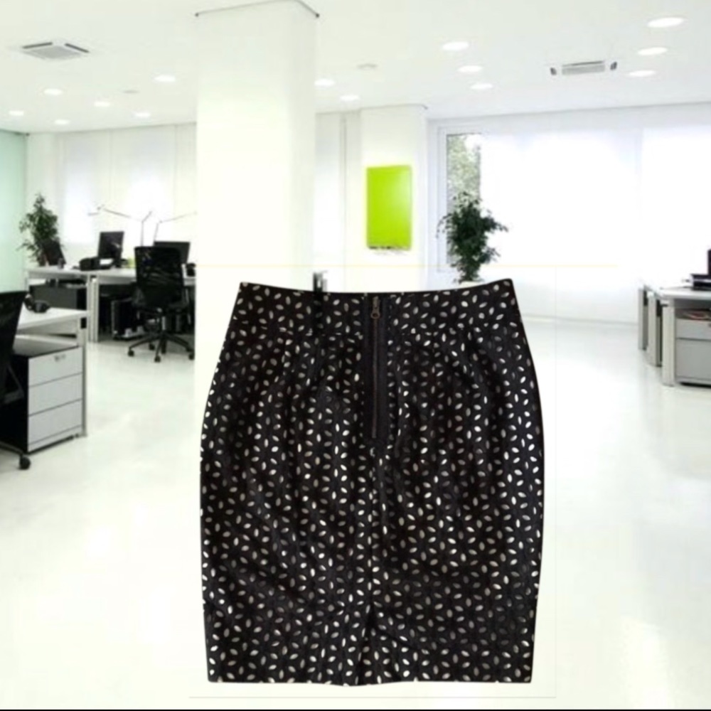 Final Sale LOFT Eyelet Black Skirt